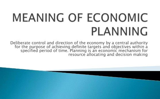 Economic planning meaning