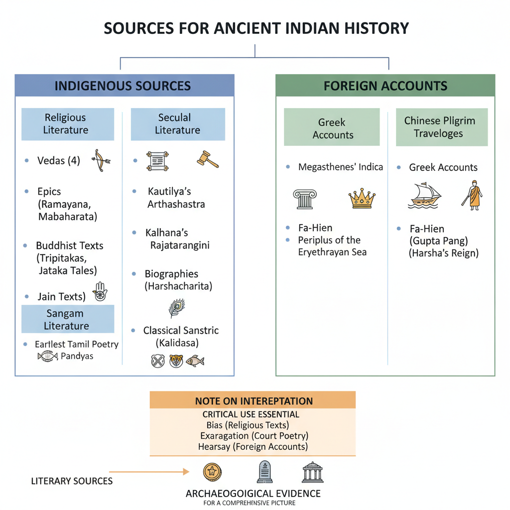 literary sources for the study of Ancient Indian History